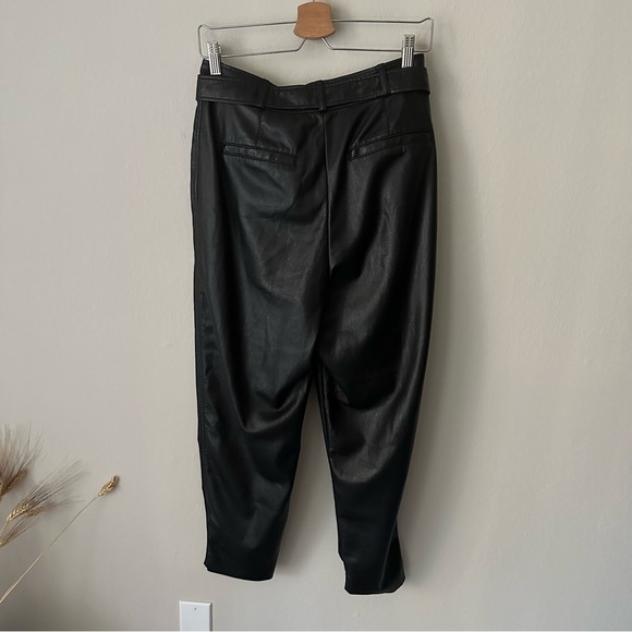 Aritzia Babaton Vegan Leather Fall Barrel Trouser Pant in Black Size 8 - Picture 7 of 12